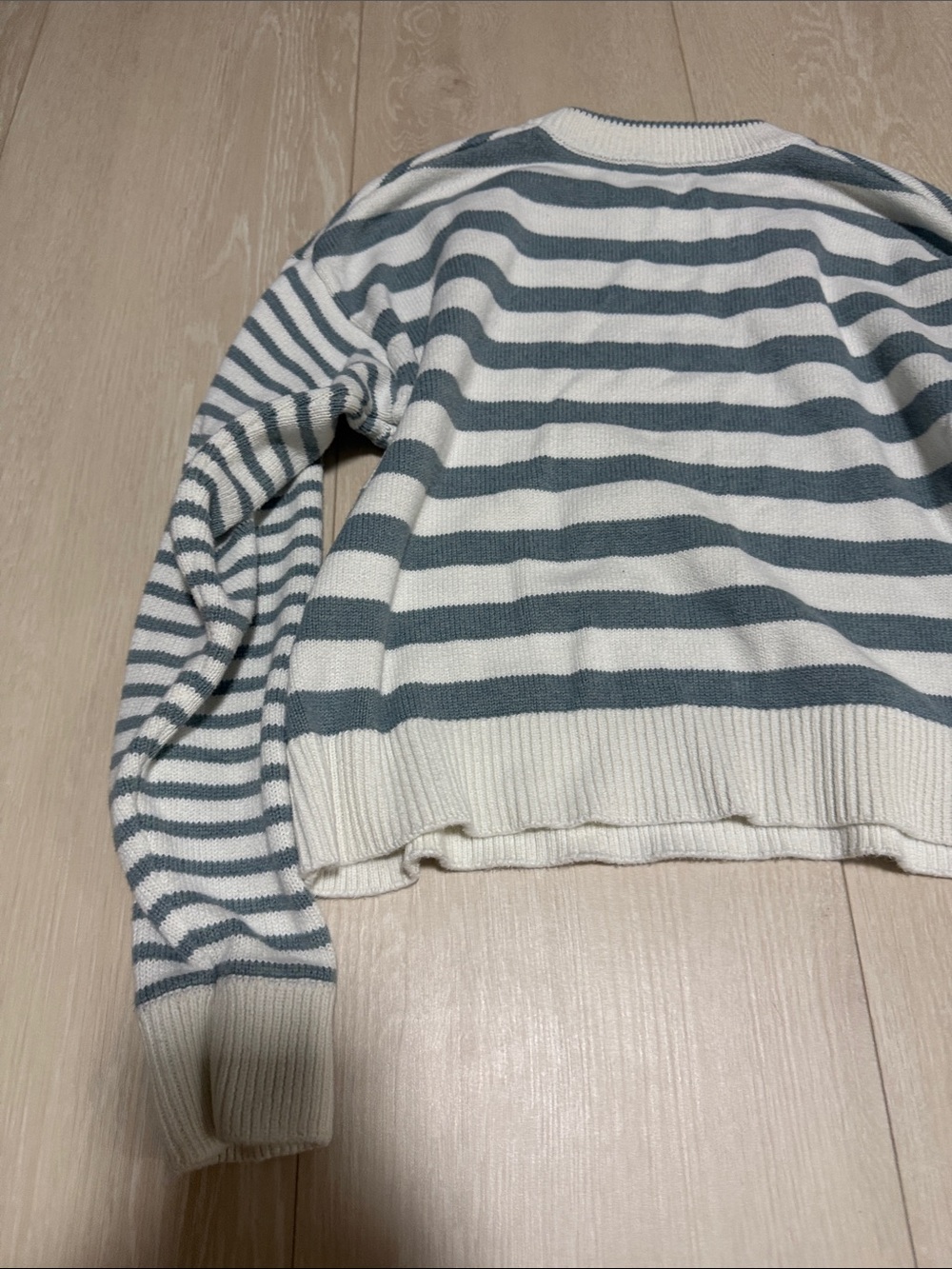 Marine Layer Cream and Sage Striped Crewneck Sweater - Picture 8 of 9